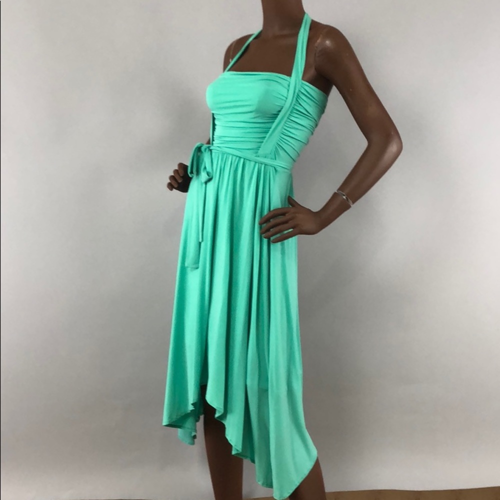Teal BCBG Max Azria halter dress NWOT